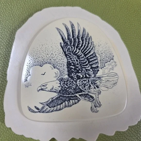Vintage Bald Eagle Trinket Box Lidded Dish American Patriot Decor - Picture 3 of 6